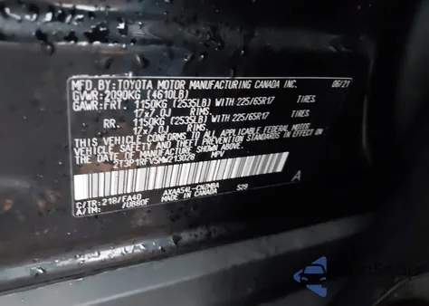 2021 Toyota Rav4 Xle из США, поврежденный, VIN 2T3P1RFV5MW213028